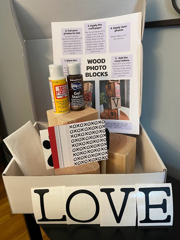 Photo Wood Blocks Create Crate - LOVE