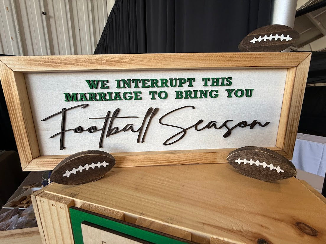 Wooden Sign - Football Season