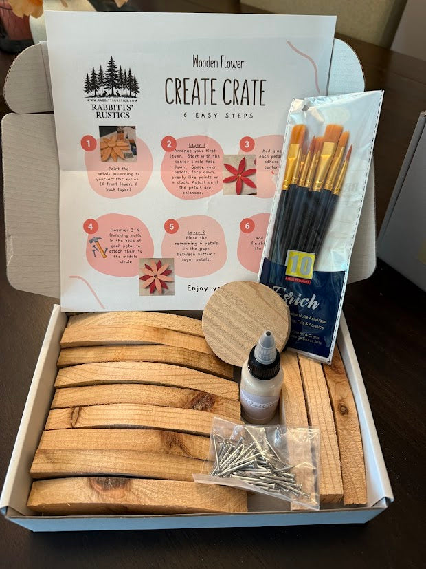 12" Cedar Flower Create Crate