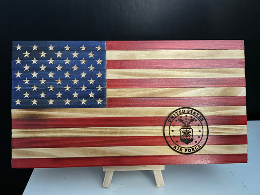 Wooden Desktop US Air Force Flag