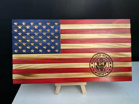Wooden Desktop US Army Flag
