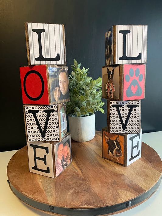 Photo Wood Blocks Create Crate - LOVE