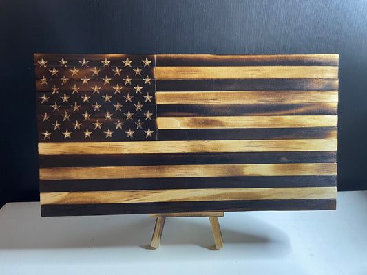 Wooden Desktop US Flag Muted Color