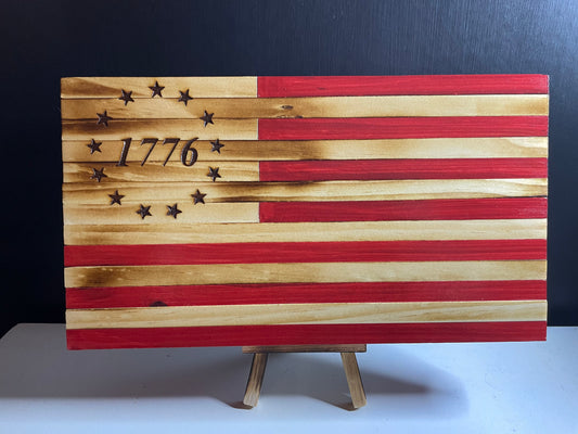 Wooden US 1776 Flag